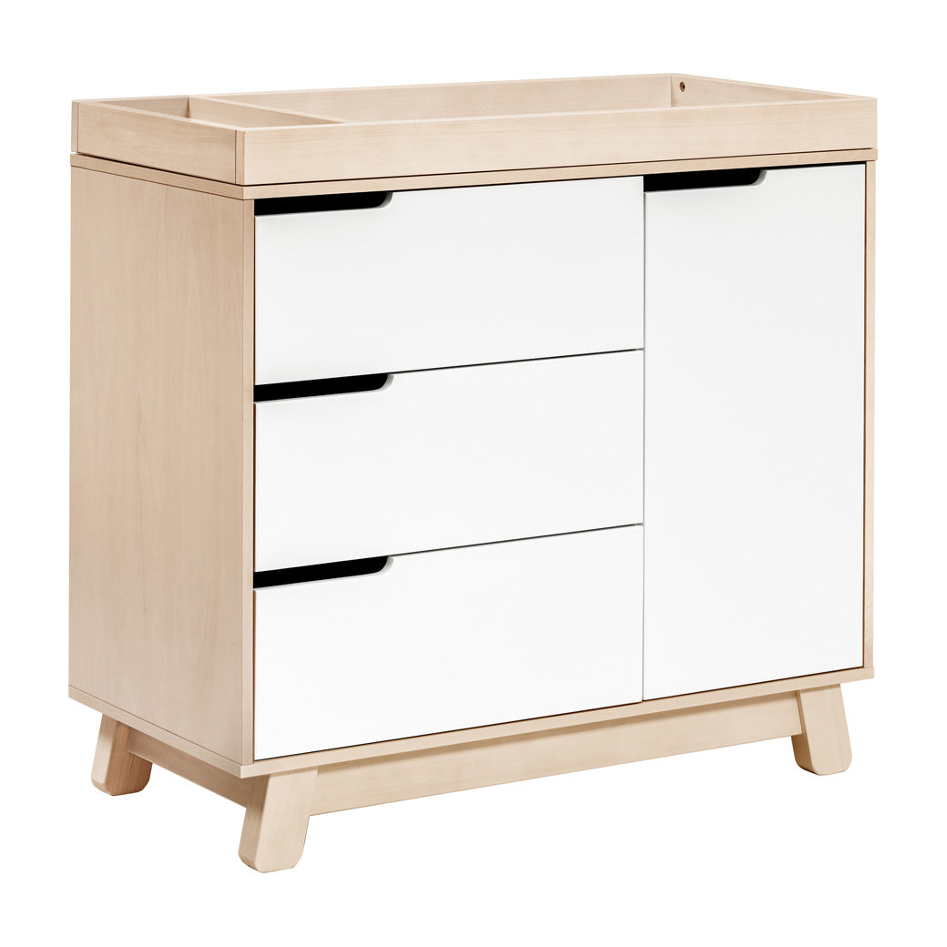 The Babyletto Hudson Changer Dresser in -- Color_Washed Natural/White