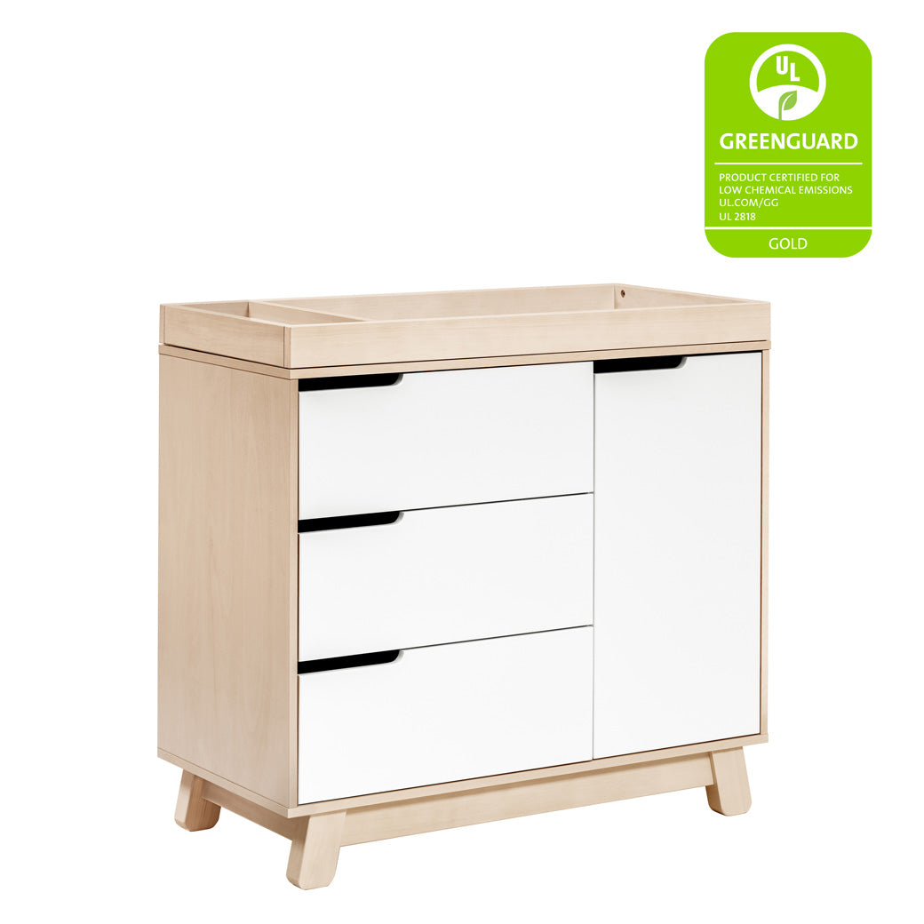 The Babyletto Hudson Changer Dresser with GREENGUARD tag in -- Color_Washed Natural/White