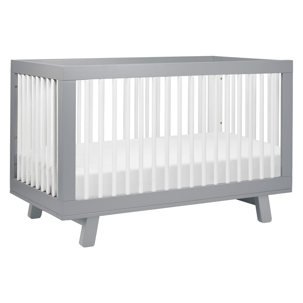 Babyletto Hudson-3-in-1 Convertible Crib  in -- Color_White/Grey