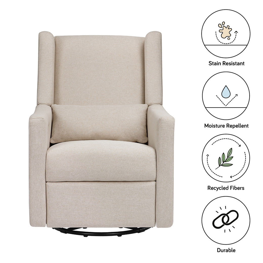 Features of the Babyletto Kiwi Glider Recliner in -- Color_Performance Beach Eco-Weave