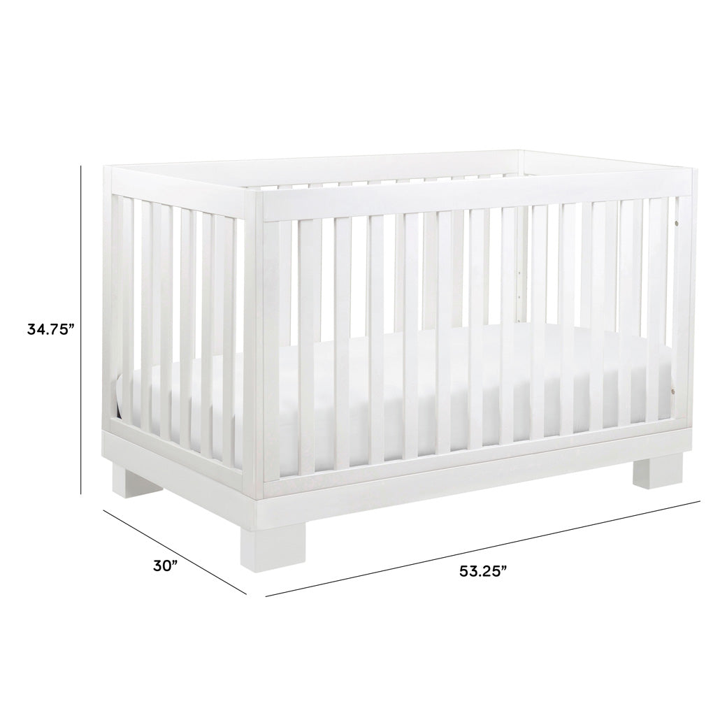 Dimensions of Babyletto Modo 3-in-1 Convertible Crib with Toddler Bed Conversion Kit in -- Color_White