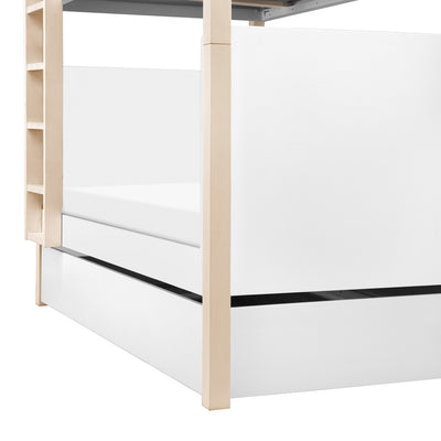 Closeup of Babyletto's Universal Twin Storage Trundle Bed in -- Color_White