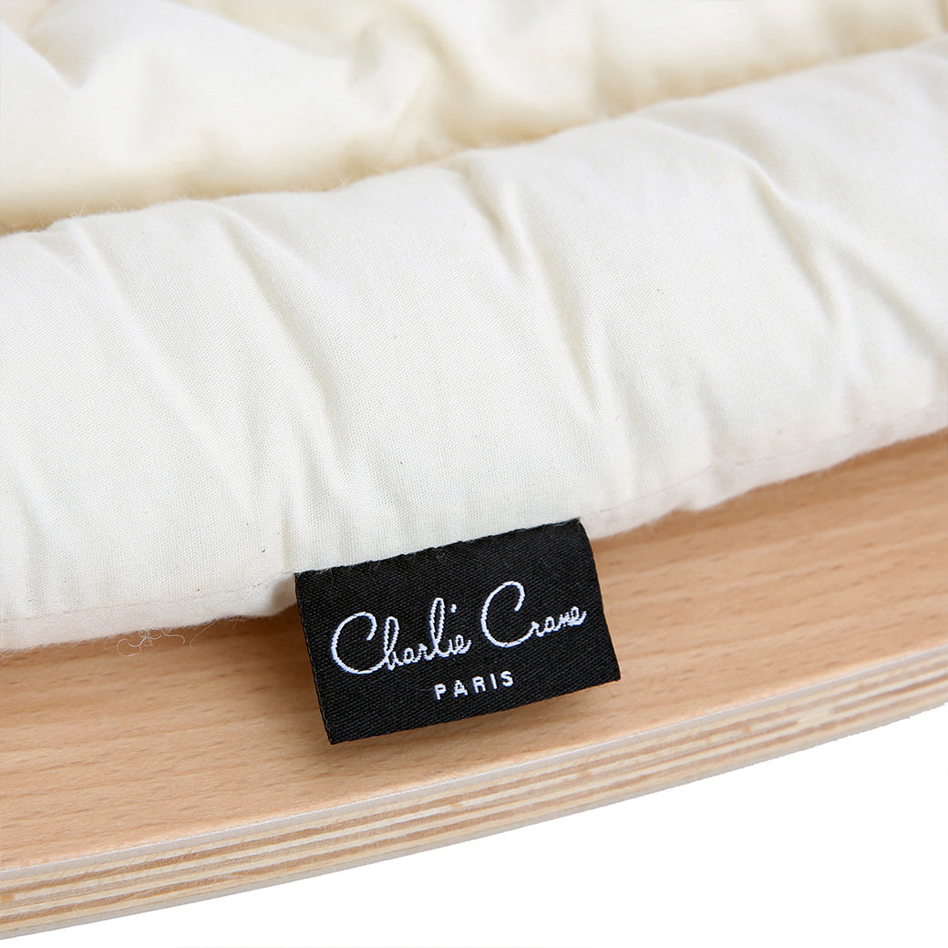 Picture of the Tag on Charlie Crane LEVO Baby Rocker in -- Color_Organic Milk _ Beech