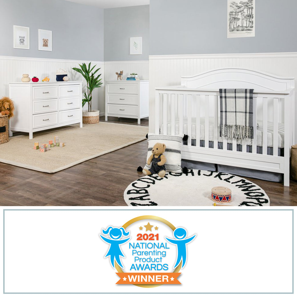 The DaVinci Charlie 4-in-1 Convertible Crib award in -- Color_White