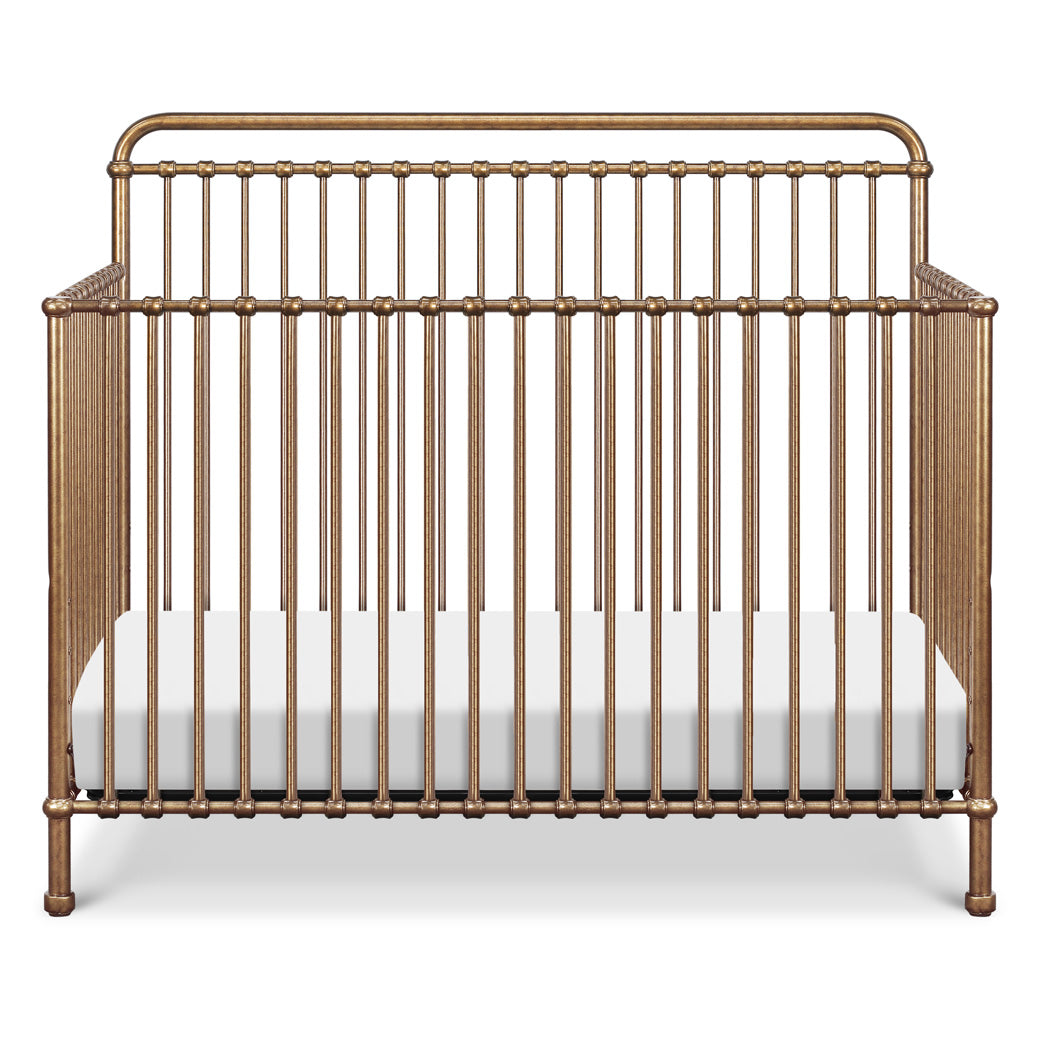 Front view of Namesake's Winston 4 in 1 Convertible Crib in -- Color_Vintage Gold