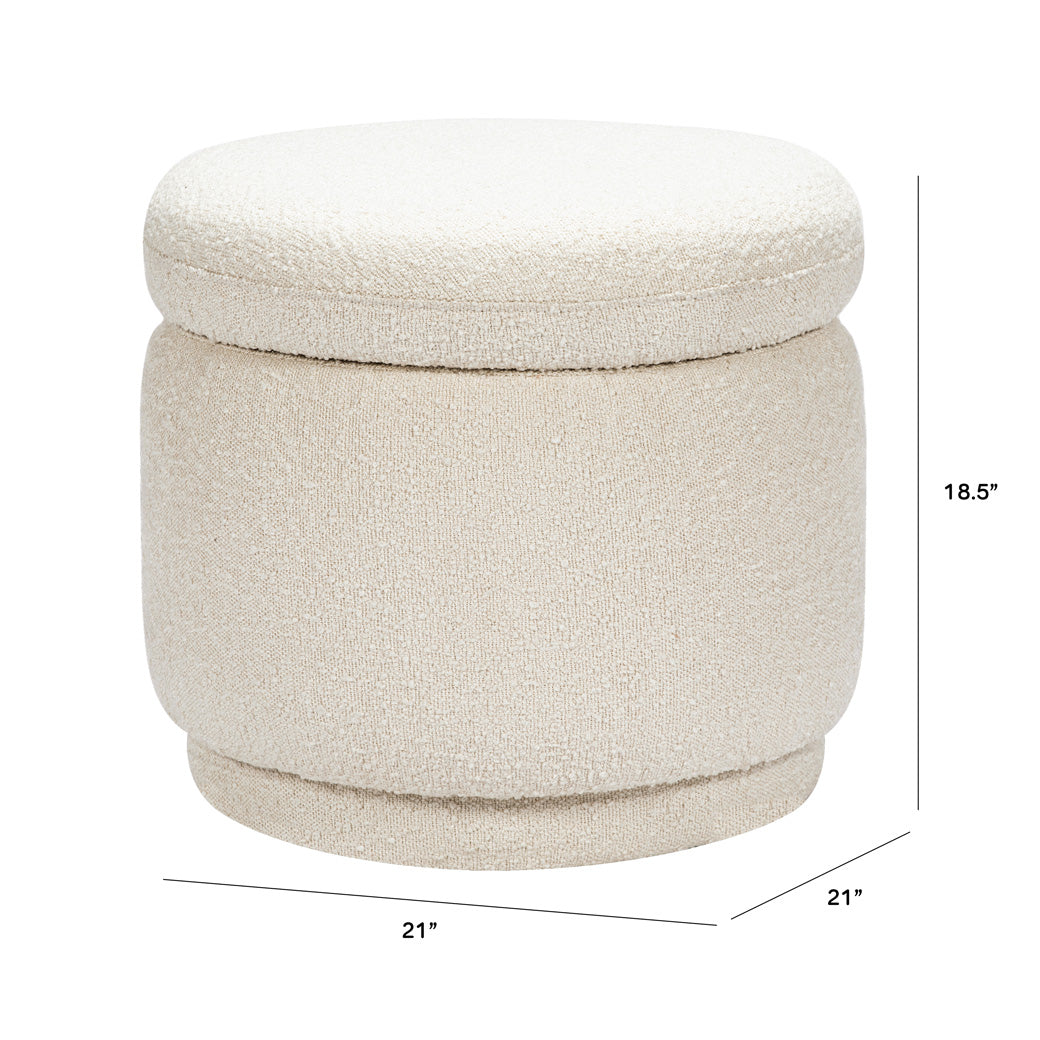 The dimensions of The Babyletto Enoki Storage Ottoman in --Color_Ivory Boucle