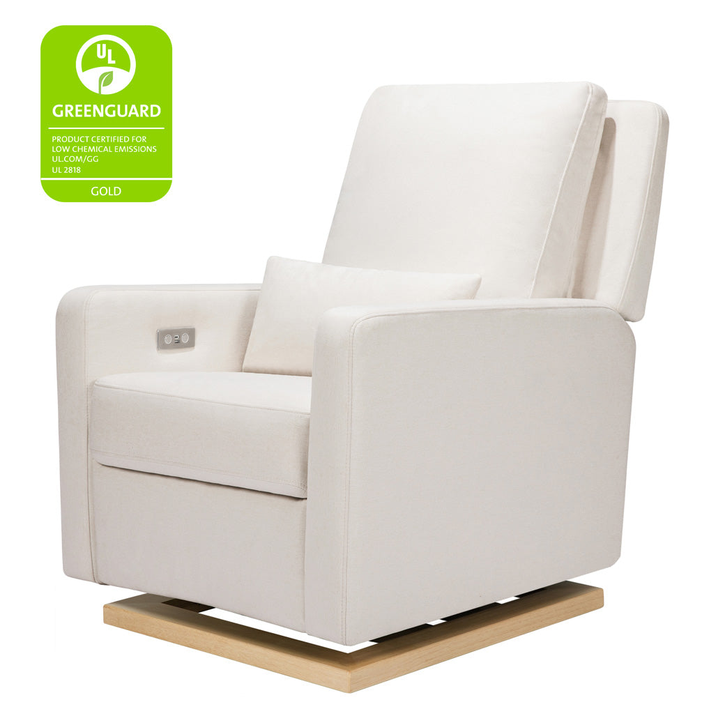 Babyletto Sigi Electronic Glider Recliner with GREENGUARD Gold tag in -- Color_Performance Cream Eco-Weave