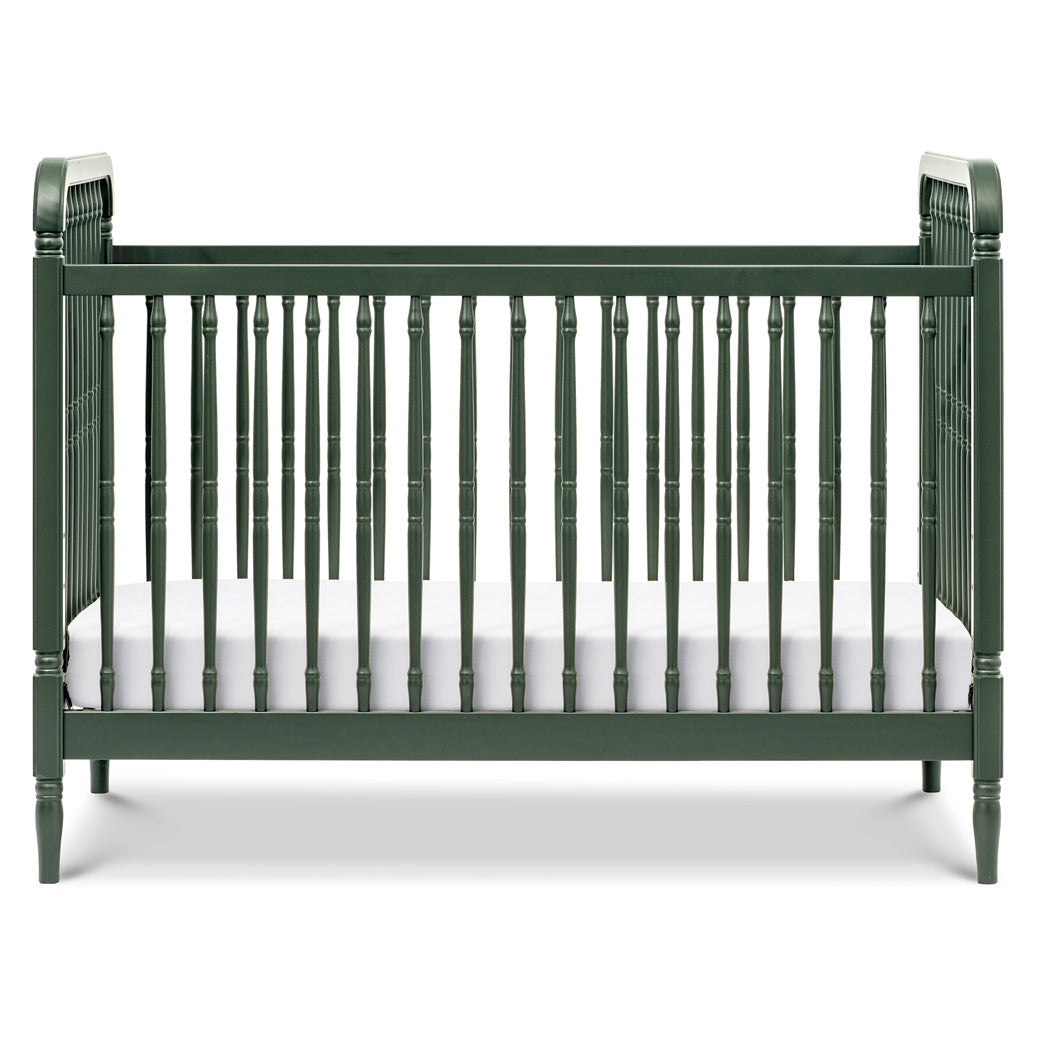 Front view of The Namesake Liberty 3-in-1 Convertible Spindle Crib in -- Color_Forest Green