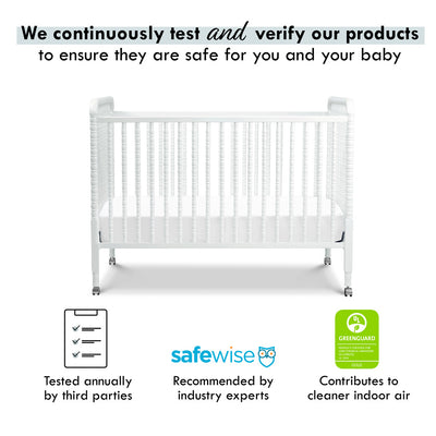 Safety certifications of the DaVinci’s Jenny Lind Crib in -- Color_White