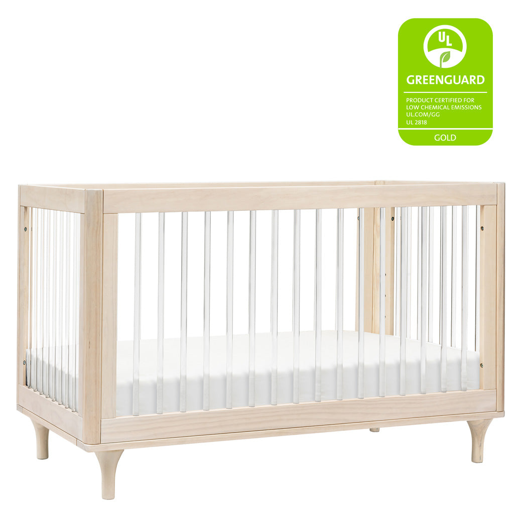 The Babyletto Lolly 3-in-1 Convertible Crib with GREENGUARD in -- Color_Washed Natural / Acrylic 