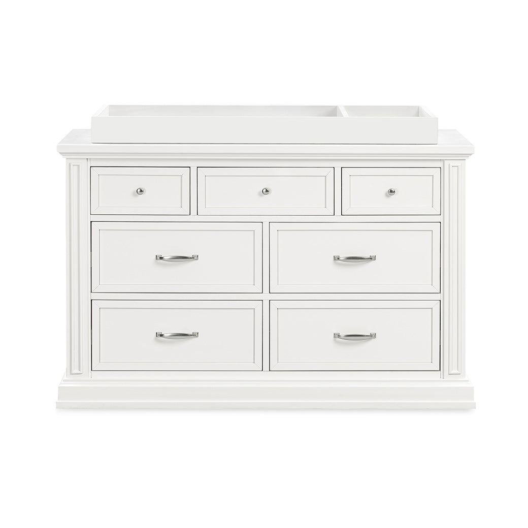 Front view of Namesake's Durham 7-Drawer Assembled Dresser with changing tray in -- Color_Warm White