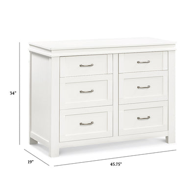 Dimensions of Namesake's Wesley Farmhouse 6-Drawer Double Dresser in -- Color_Hairloom White