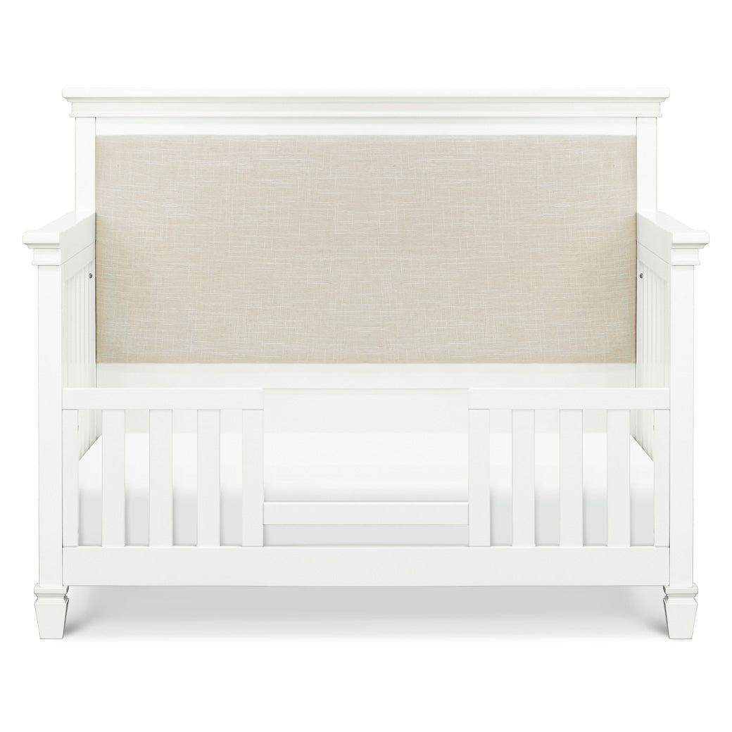 Front view of Darlington 4-in-1 Convertible Crib in Warm White as toddler bed