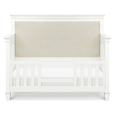 Front view of Darlington 4-in-1 Convertible Crib in Warm White as toddler bed
