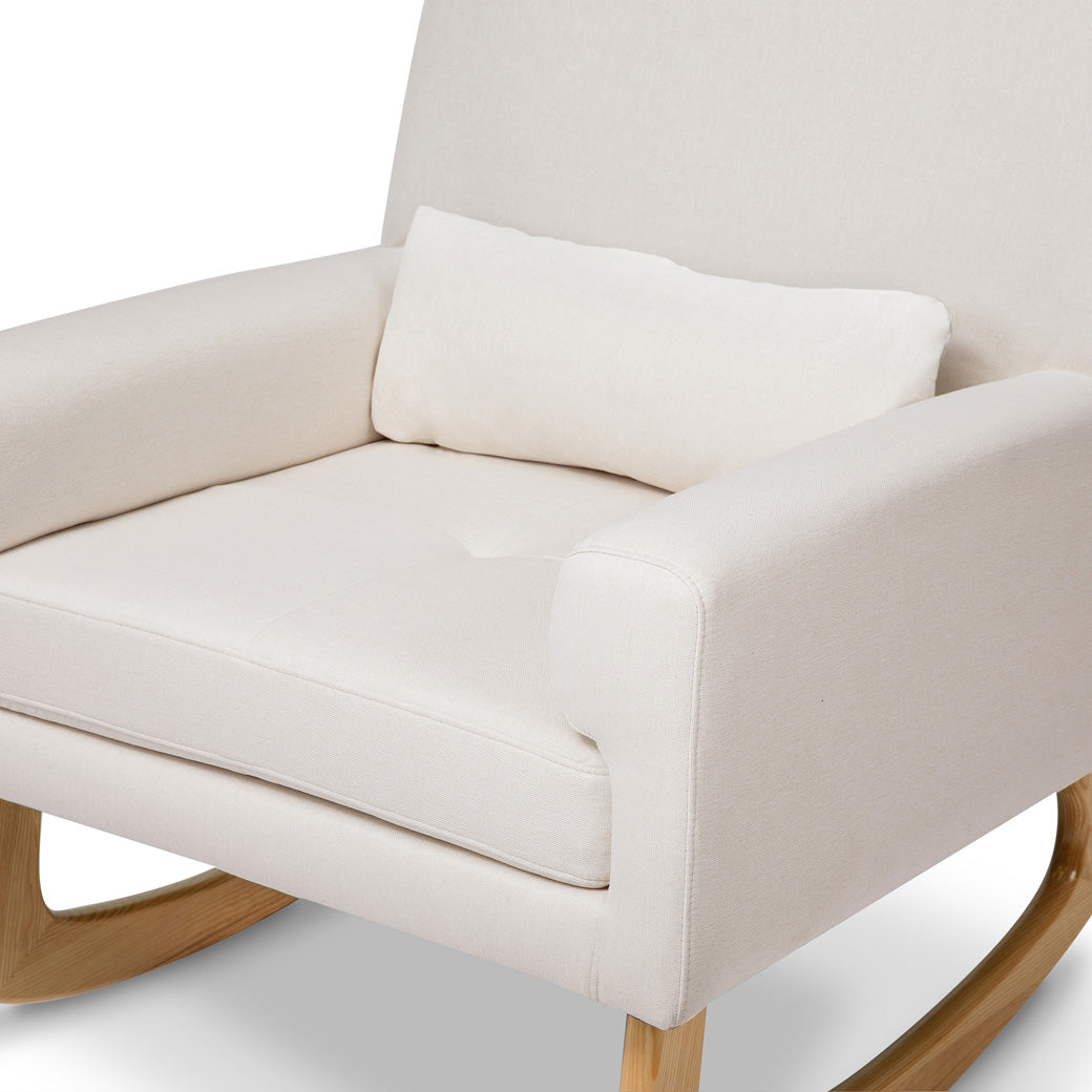 Closeup of Sleepytime Rocker in -- Color_Performance Cream Eco-Weave with Light Legs