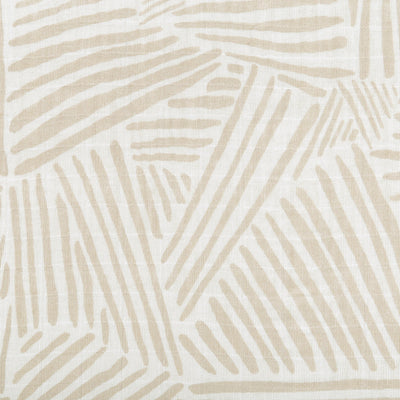 Closeup of the pattern of Babyletto's Mini Crib Sheet in -- Color_Oat Stripe