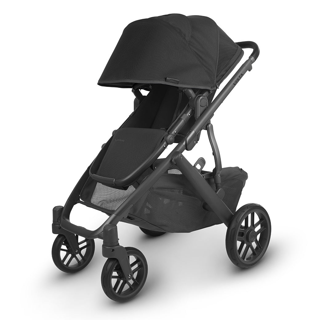 The extended sunshade on right side view of the uppababy vista v2 stroller -- Color_Jake