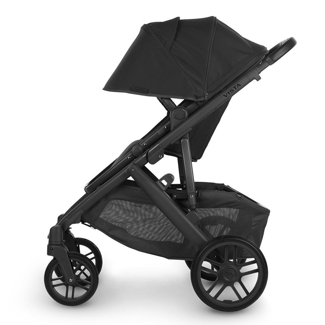 Profile view of the extended sunshade on the vista v2 stroller in -- Color_Jake