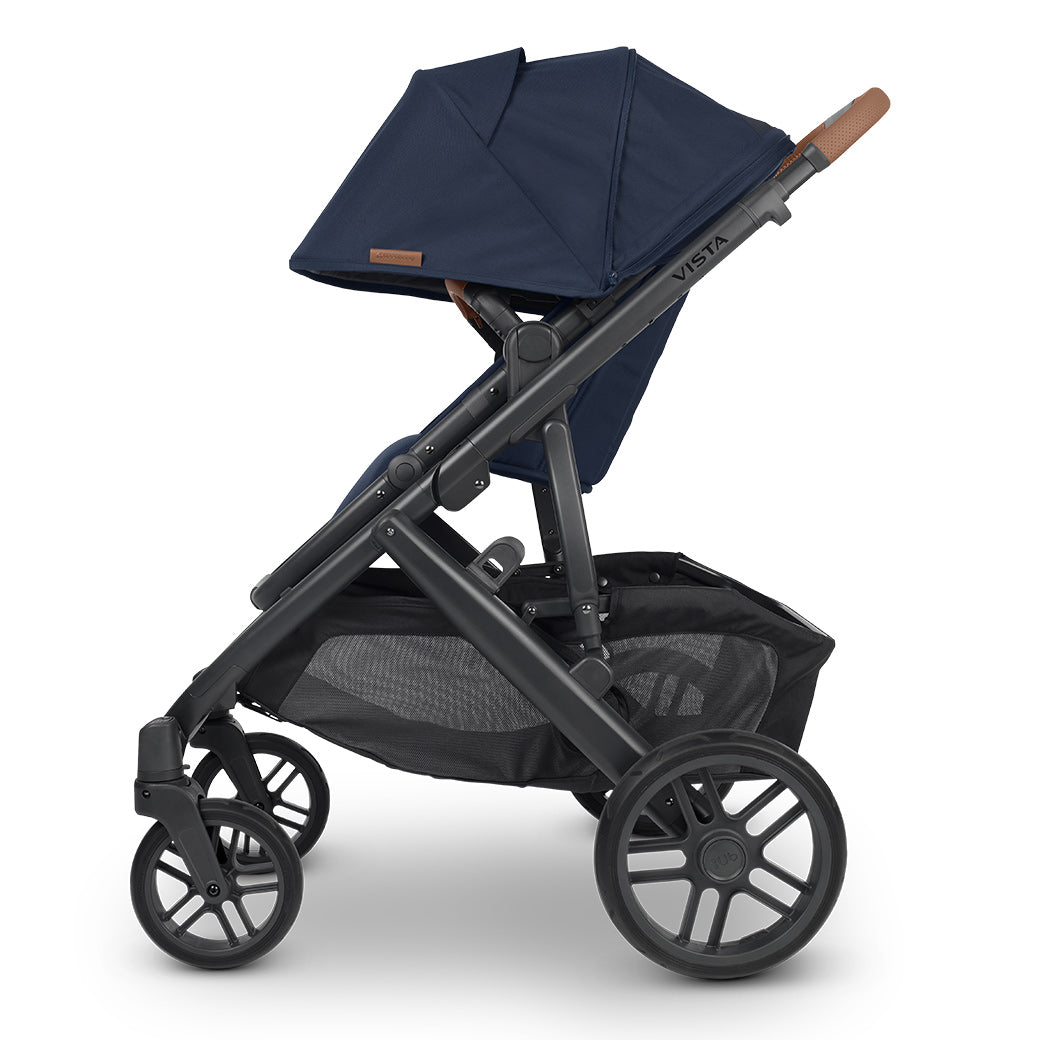 Profile view of the extended sunshade on the vista v2 stroller in -- Color_Noa