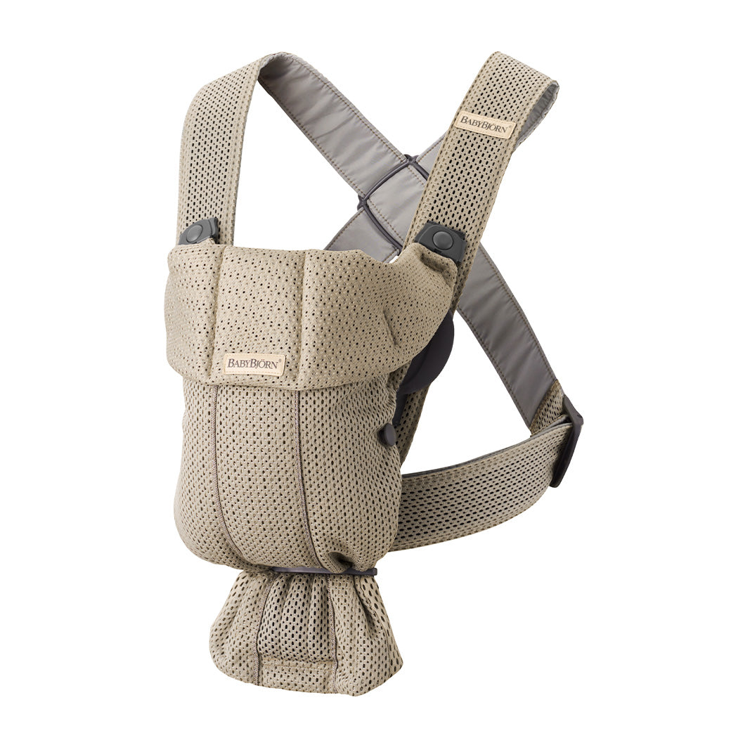 BABYBJÖRN Baby Carrier Mini with top part down in -- Color_Beige Grey 3D Mesh