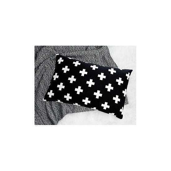 Small Cross Pillow in Black & White