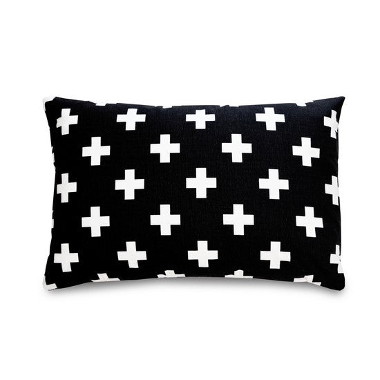 Small Cross Pillow in Black & White