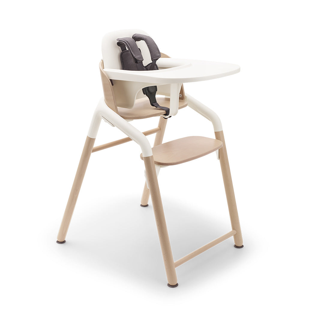 Bugaboo Giraffe High Chair with harness, baby set, and tray  in --Color_Neutral Wood / White