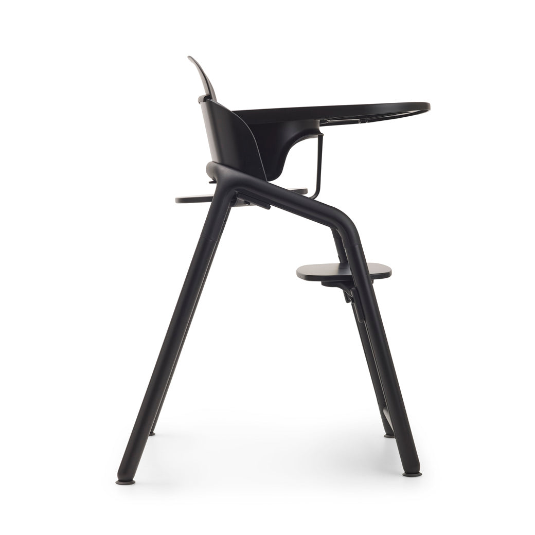 Side view of Bugaboo Giraffe High Chair with tray in --Color_Black