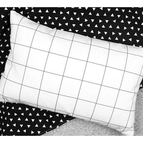 Small Grid Pillow in Black & White