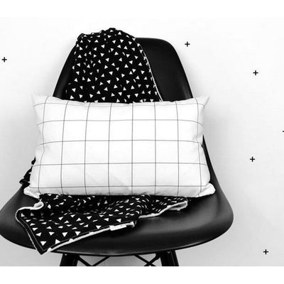 Small Grid Pillow in Black & White
