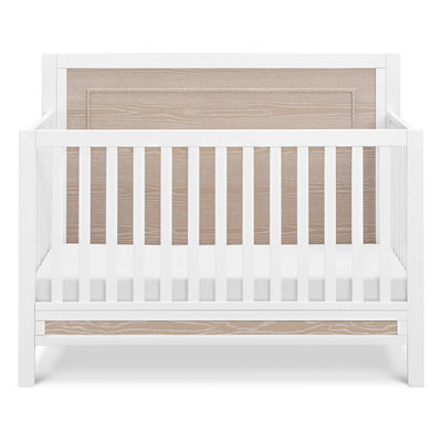 Front view of Carter's by DaVinci Radley 4-in-1 Convertible Crib in -- Color_White/Coastwood