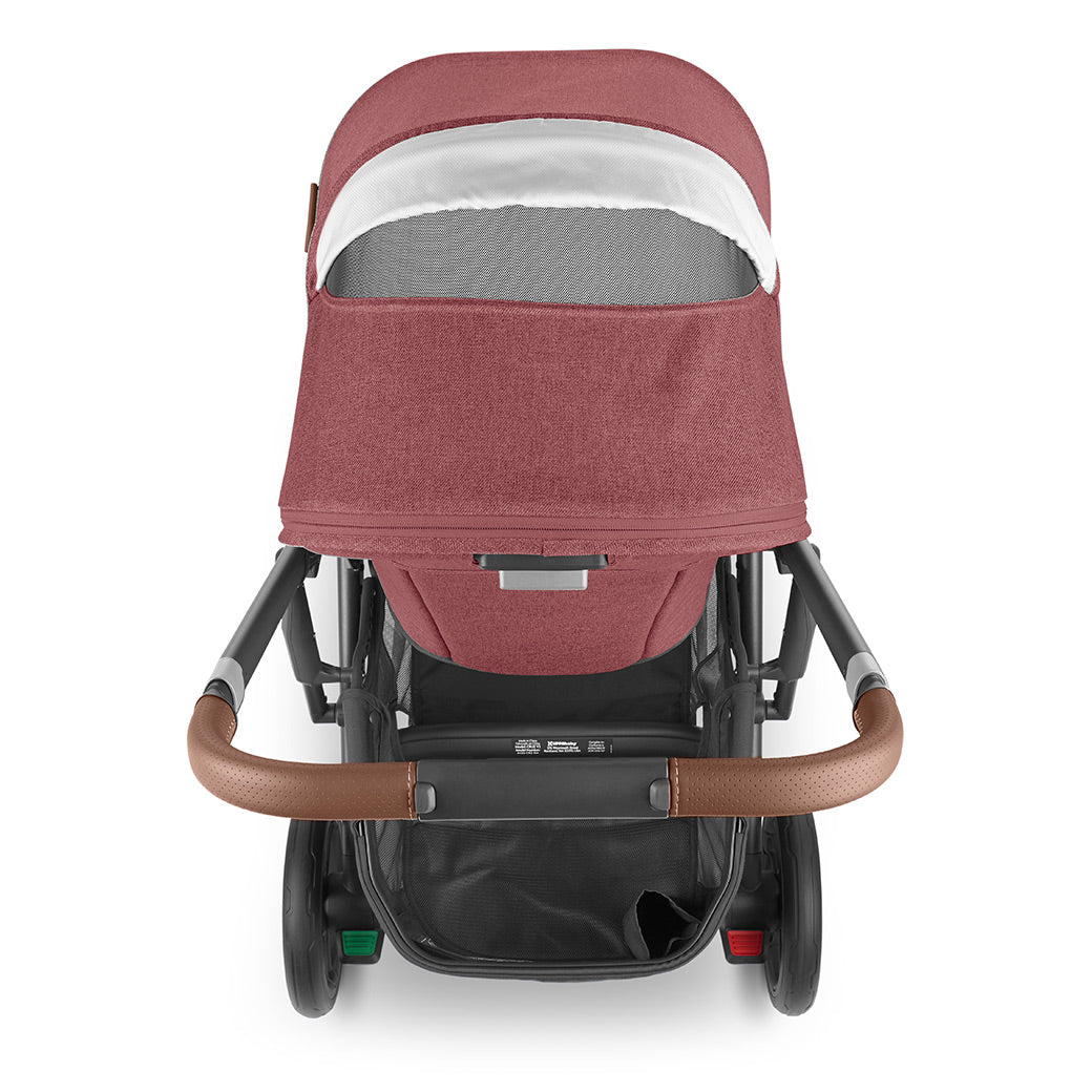 Top view of UPPAbaby CRUZ V2 Stroller in light red color -- Color_Lucy
