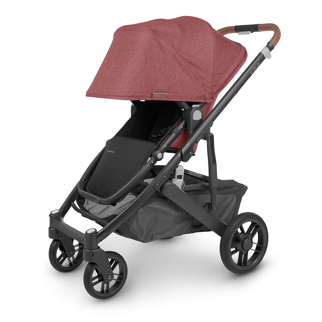 UPPAbaby CRUZ V2 Stroller with blush red shade extended -- Color_Gwen