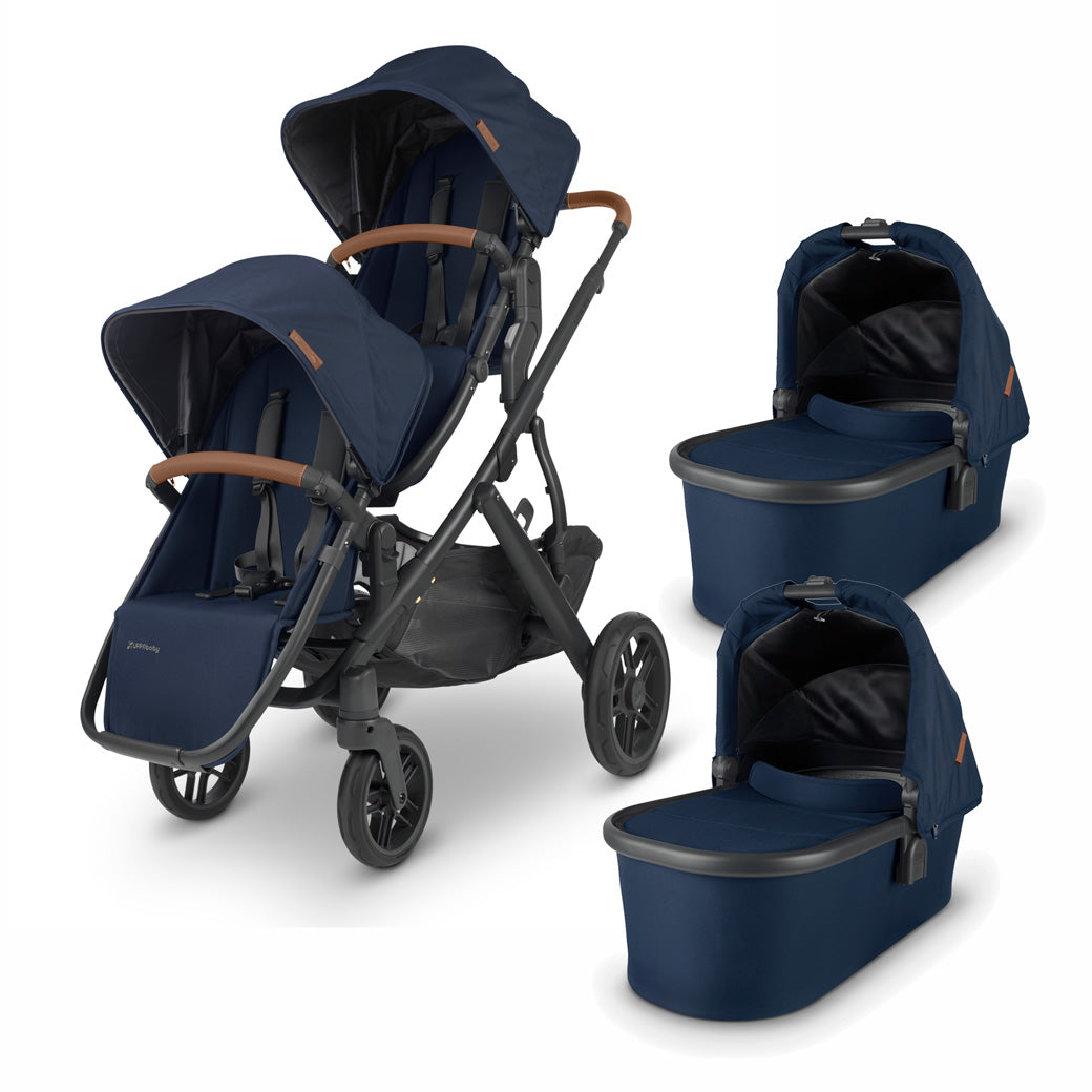 UPPAbaby Vista V2 Twin Stroller with two bassinets in -- Color_Noa