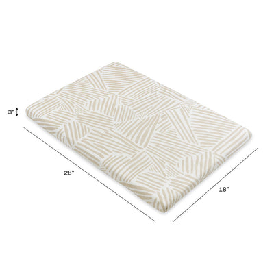 Dimensions of the Babyletto All-Stages Bassinet Sheet In GOTS Certified Organic Muslin Cotton in -- Color_Oat Stripe