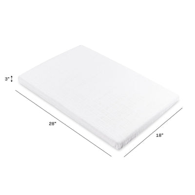 Dimensions of Babyletto All-Stages Bassinet Sheet In GOTS Certified Organic Muslin Cotton in -- Color_White