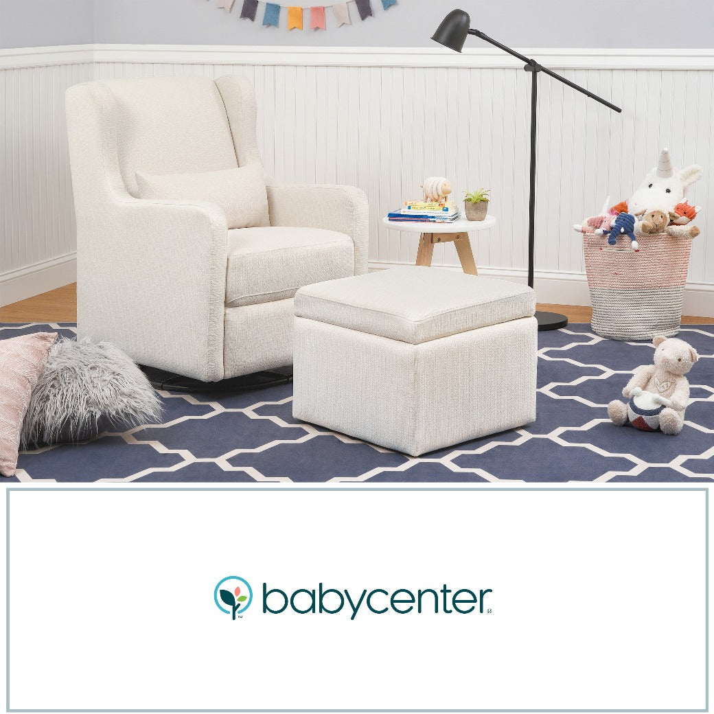 Adrian Swivel Glider With Storage Ottoman