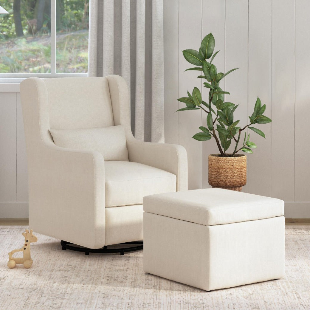 Adrian Swivel Glider With Storage Ottoman