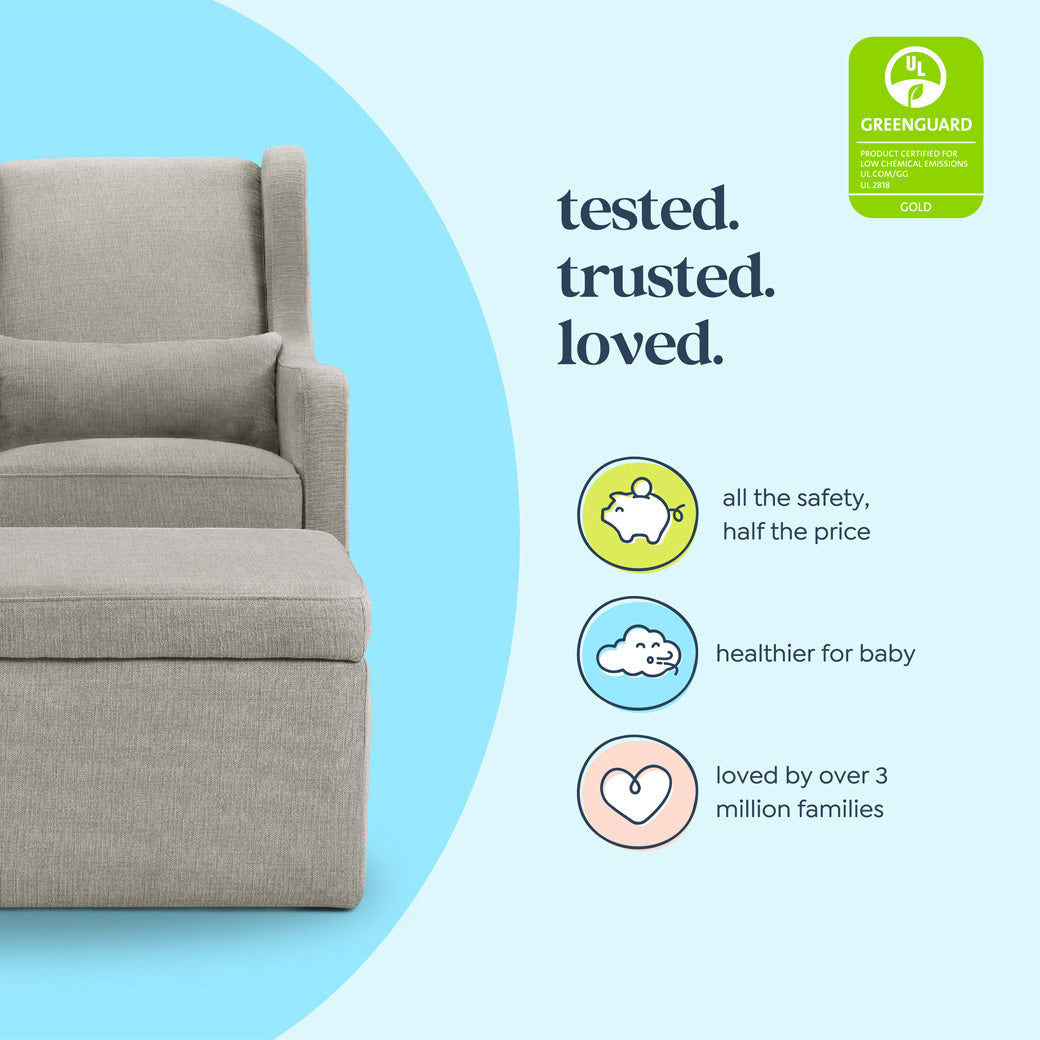 Adrian Swivel Glider With Storage Ottoman