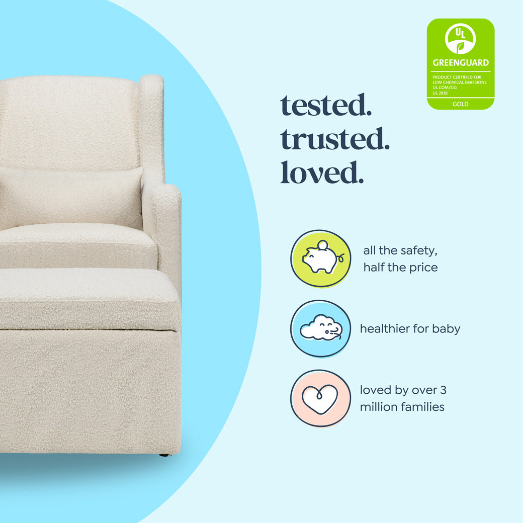 Adrian Swivel Glider With Storage Ottoman