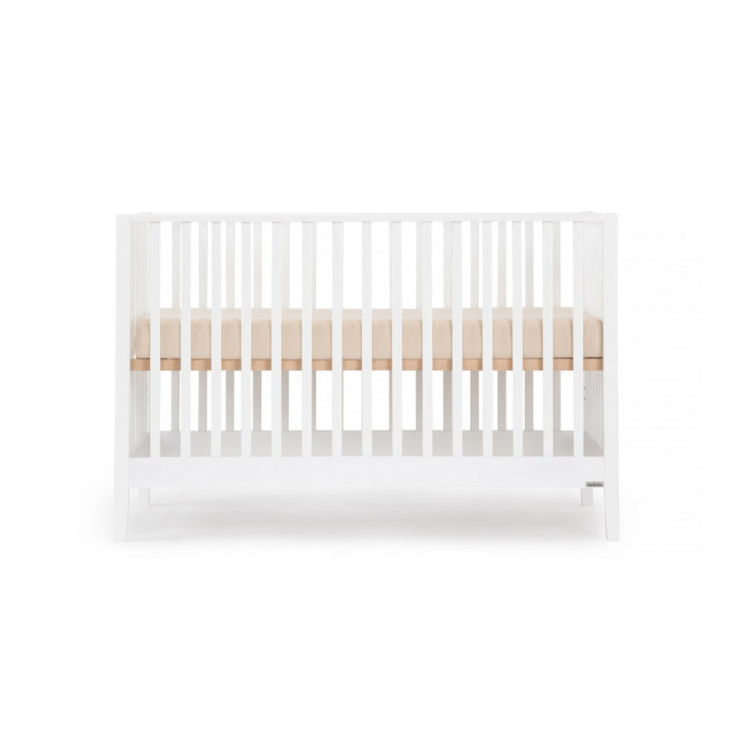 Dadada Lala 3-in-1 Convertible Crib with mattress completely raised  in - Color_White
