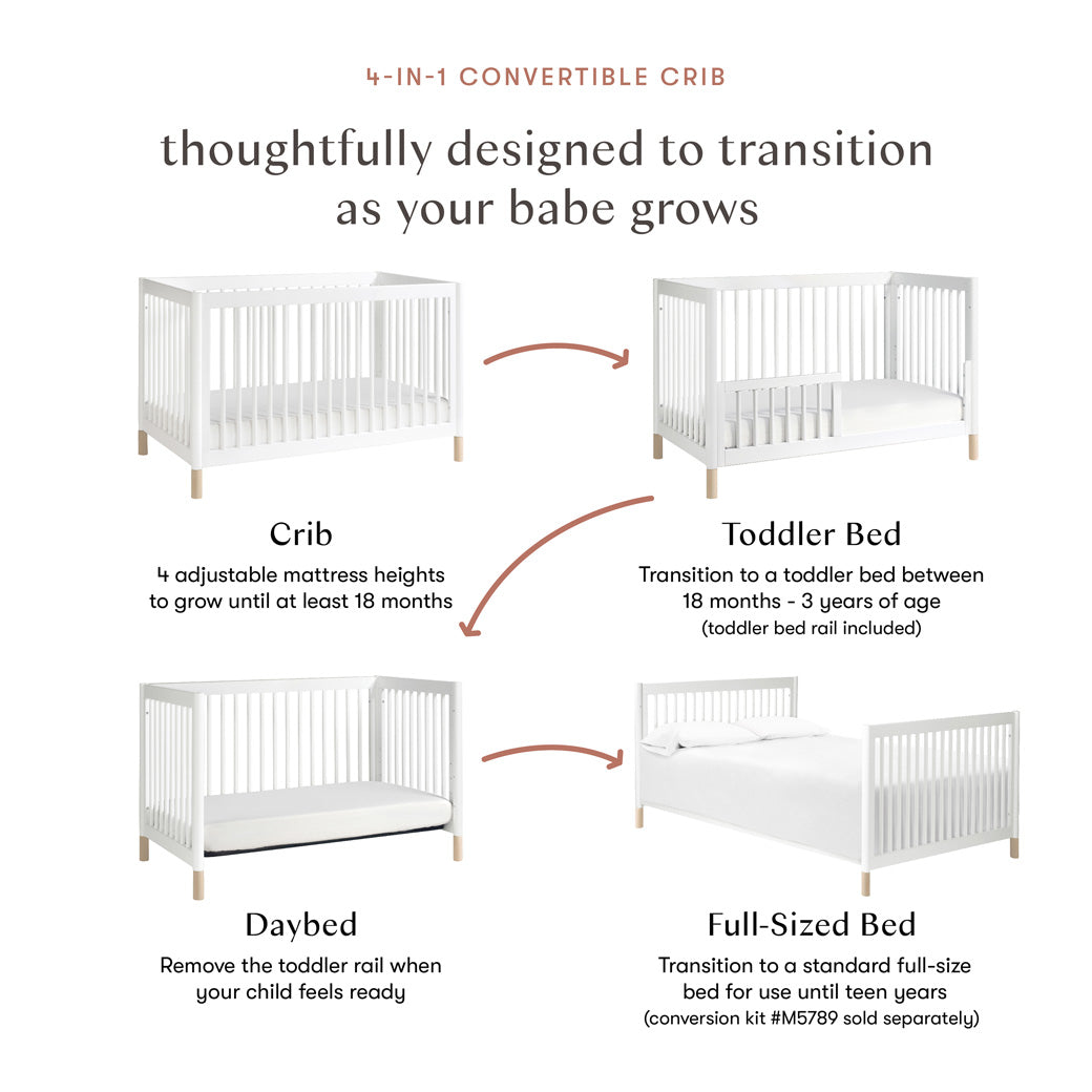Babyletto Gelato 4-in-1 Convertible Crib with Toddler Bed Conversion ...