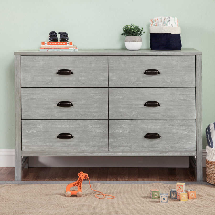 davinci signature 6 drawer double dresser fog grey DaVinci Signature 6-Drawer Double Dresser, White