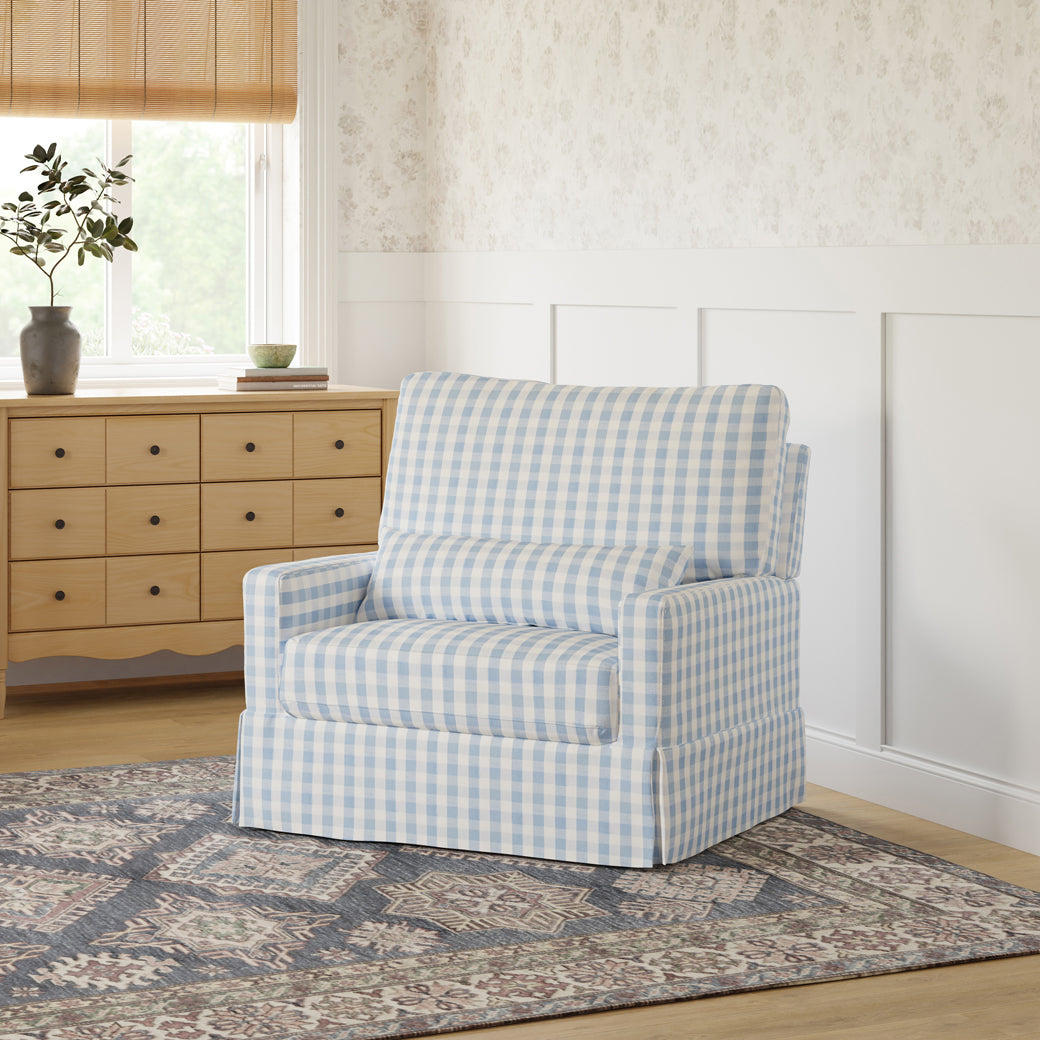 Crawford Pillowback Chair-And-A-Half Comfort Swivel Glider