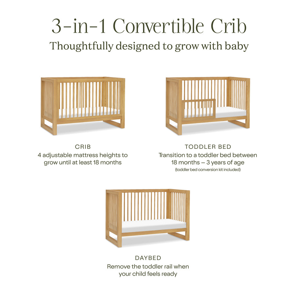Nantucket 3-in-1 Convertible Crib With Toddler Bed Conversion Kit