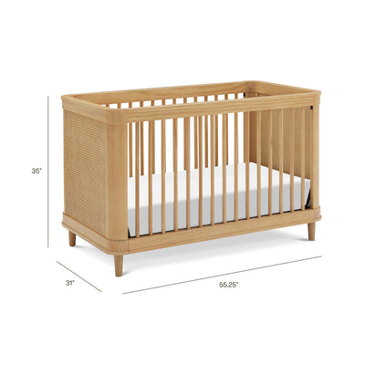 Dimensions of The Namesake Marin 3-in-1 Convertible Crib in -- Color_Honey/Honey Cane