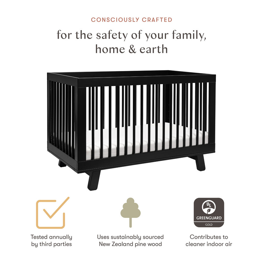 Babyletto Hudson 3-in-1 Convertible Crib with Toddler Rail
