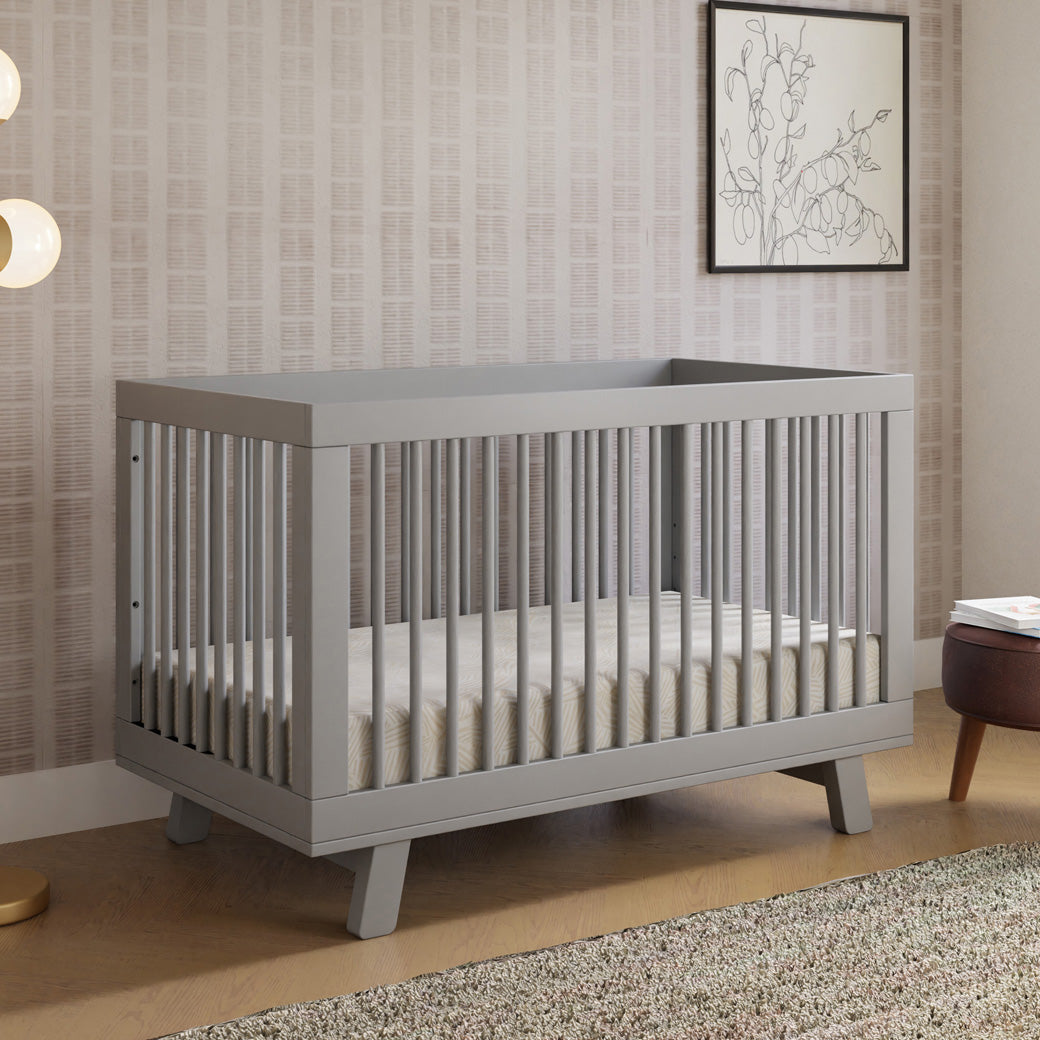 Babyletto Hudson 3-in-1 Crib next to a stool  in -- Color_Grey