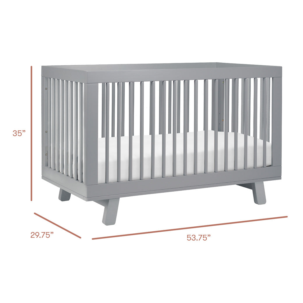 Dimensions of Babyletto Hudson 3-in-1 Crib in -- Color_Grey