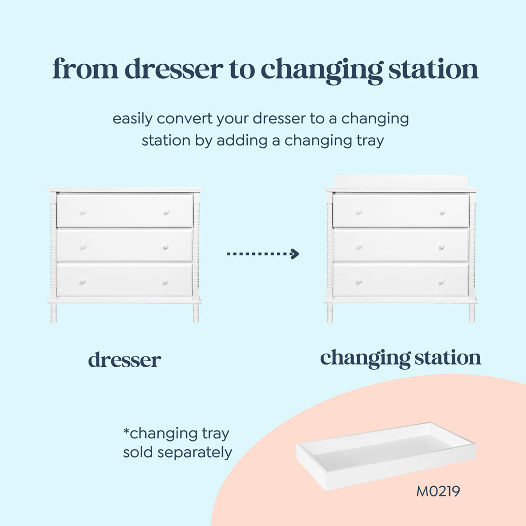 Jenny Lind Spindle 3-Drawer Dresser